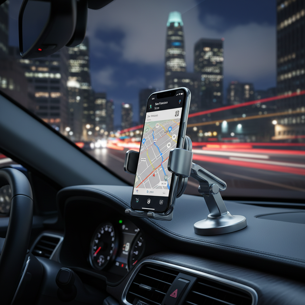 Adjustable Magnetic Car Phone Holder — 360° Rotation, 51 Magnets, Zinc Alloy — Eliza & Tuan