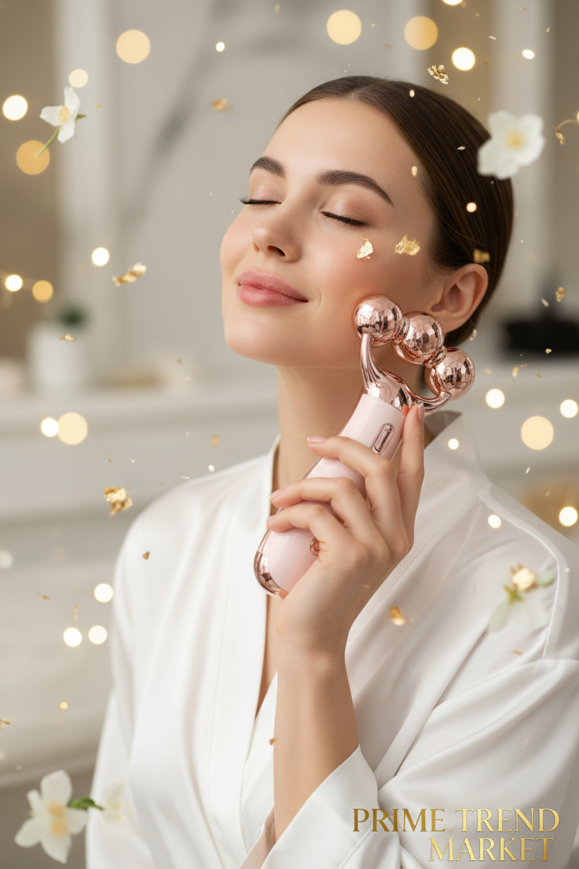 Luxury 3-Head Electric Roller EMS Facial Massager — Inductive Therapy, Skin Rejuvenation & Face Lifting Beauty Device — Eliza & Tuan