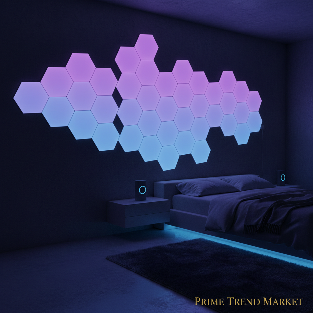 Hexagon LED Smart Light Panel | RGB App-Controlled | Touch Sensor | Modular Wall Light — Prime Trend Market