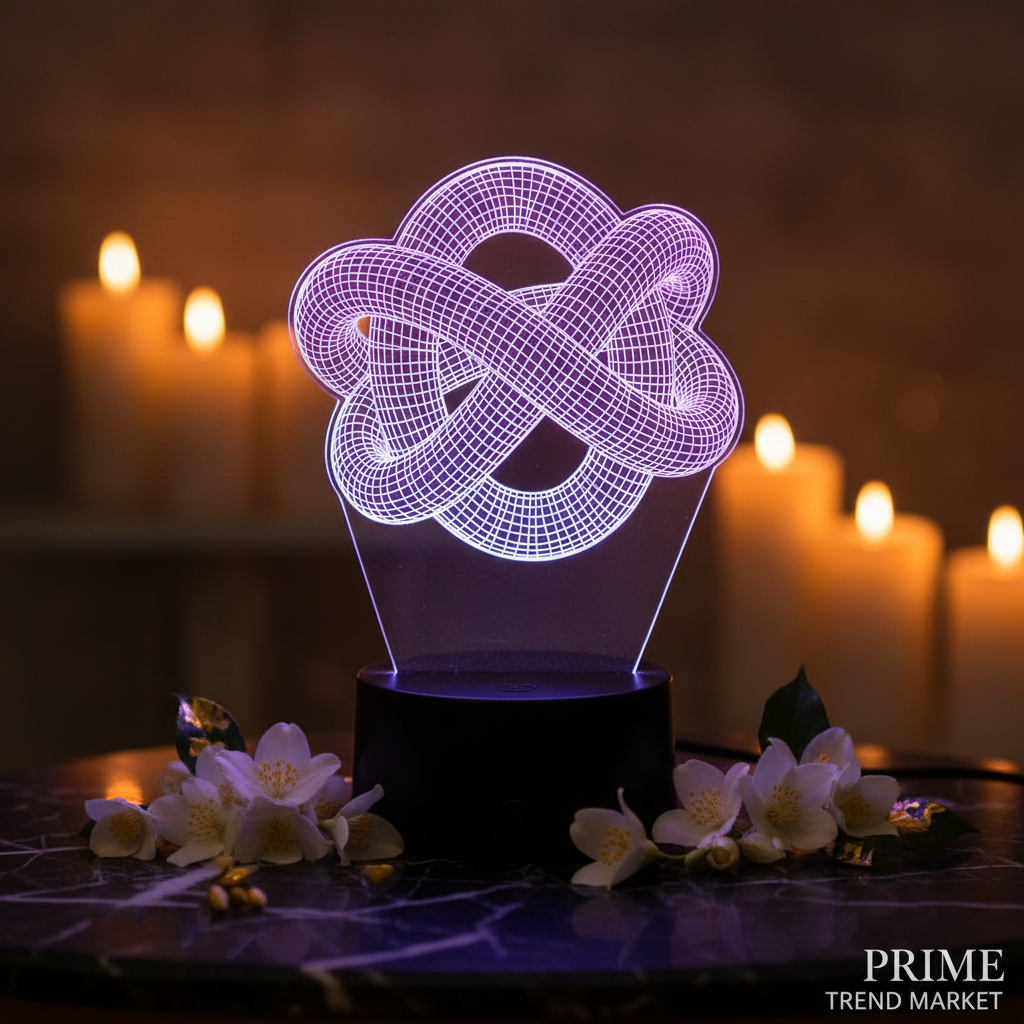 3D Optical Illusion LED Lamp — Holographic Knot Night Light, Remote & Touch Control — Prime Trend Market