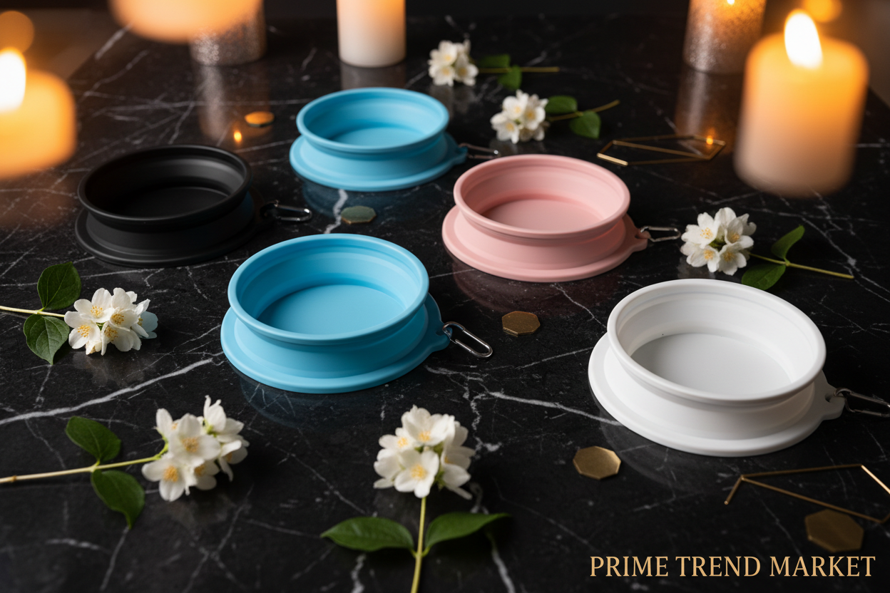 Luxury Silicone Foldable Anti-Spill Pet Double Bowl – Portable Travel Bowl for Cats & Dogs — Prime Trend Market
