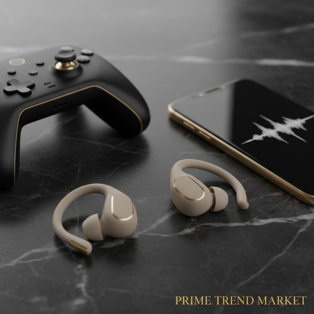 Wireless Sports Earphones | AI Translation + E-Sports Mode | Noise Reduction | 8H Battery | Beige & Black — Prime Trend Market