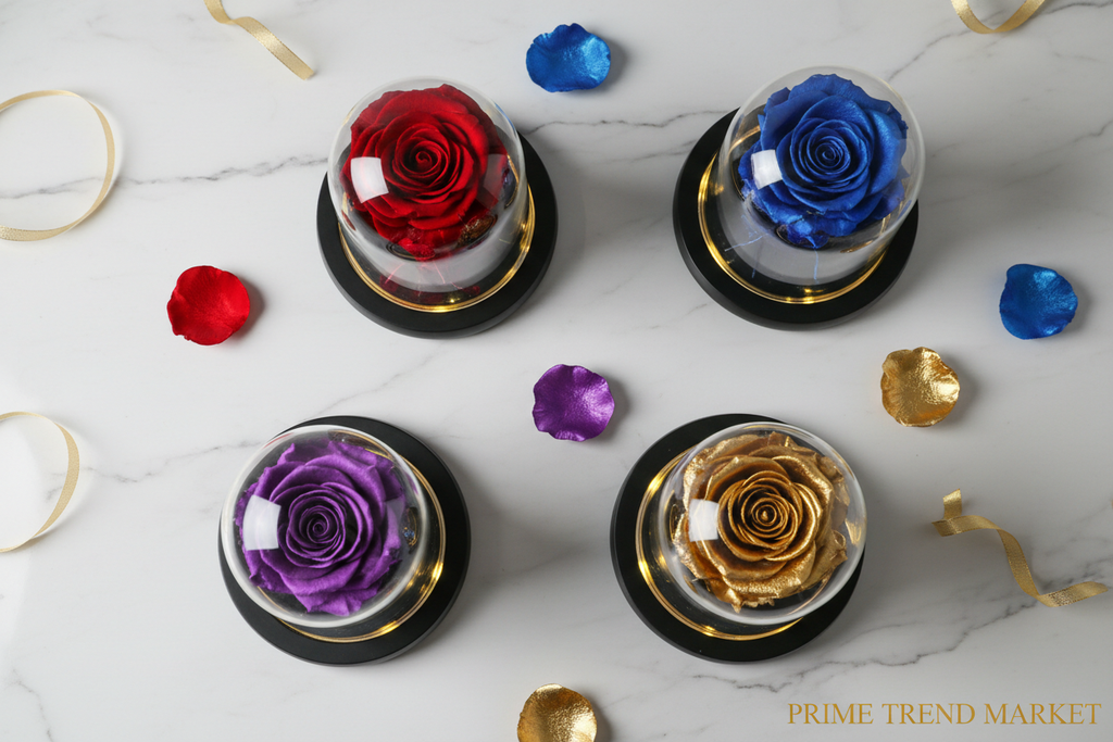Rose LED Night Light in Glass Dome | Bluetooth Speaker | 10 Colors | Perfect Gift for Her — Prime Trend Market