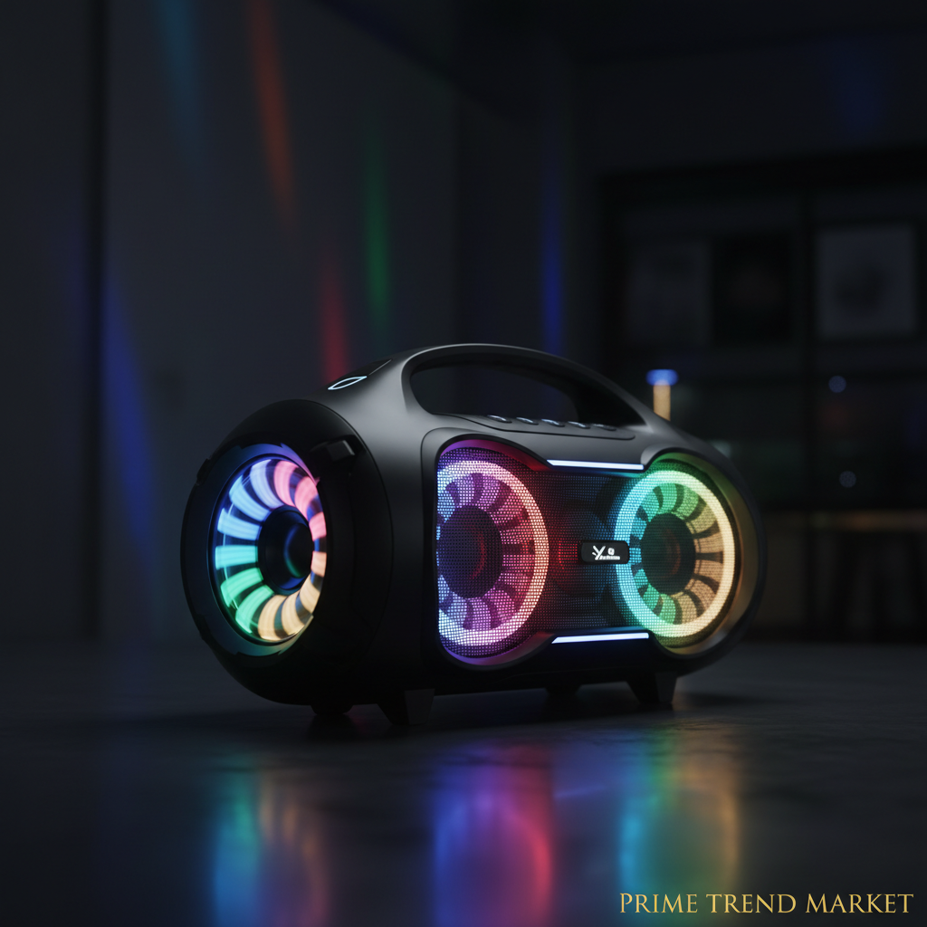 Portable Wireless Party Speaker | LED Light Show | 2 Wireless Mics | 80W Bass | Remote Control | TWS — Eliza & Tuan