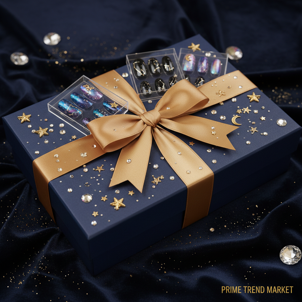 Celestial Nail Art Bundle — Diamond Butterfly + Ombre Galaxy + Planet Diamond Star Press-Ons — Prime Trend Market