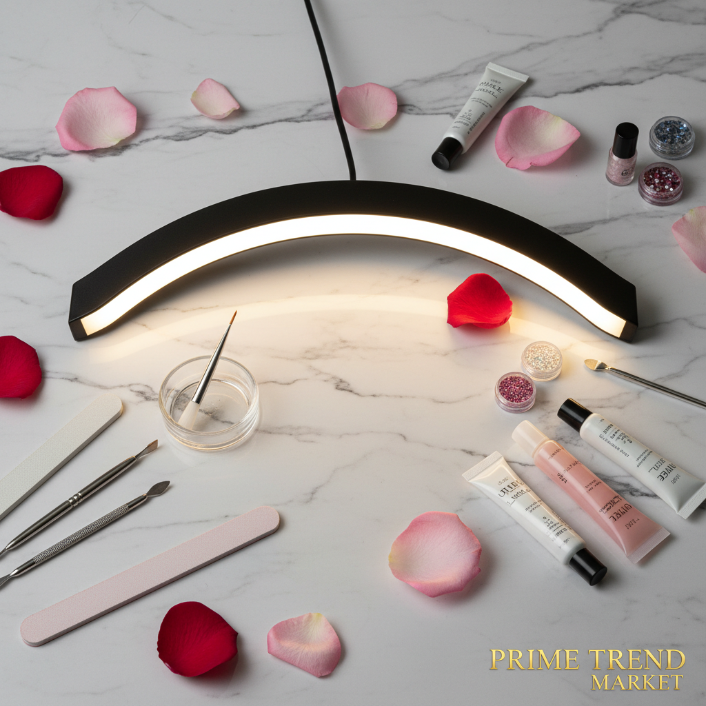 17" Half Moon LED Desk Light – 3 Color Temps, Dimmer, Shadow-Free Nail & Beauty Lamp — Prime Trend Market