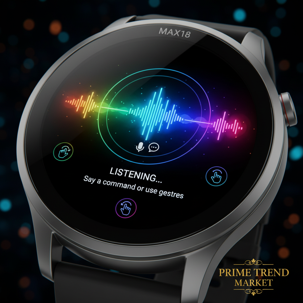 MAX18 AMOLED Smartwatch – 1.43" Big Screen, BT Calls, Gesture Control, AI Voice, Sports Smart Watch for Men — Prime Trend Market
