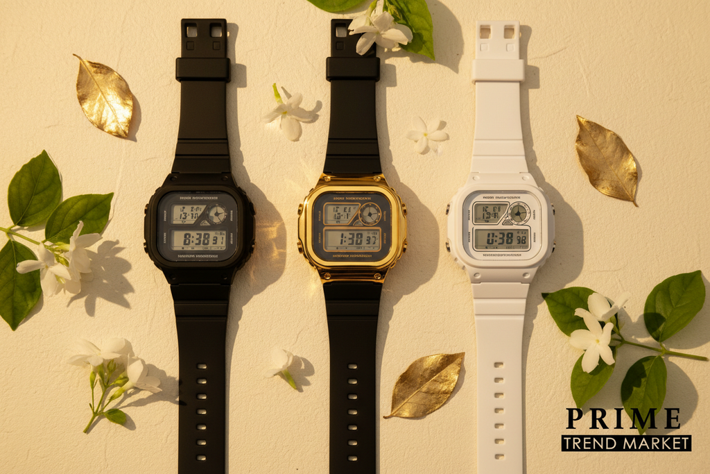 Dual Display Square Sports Watch — Luminous, Waterproof 30M, Chronograph — Prime Trend Market