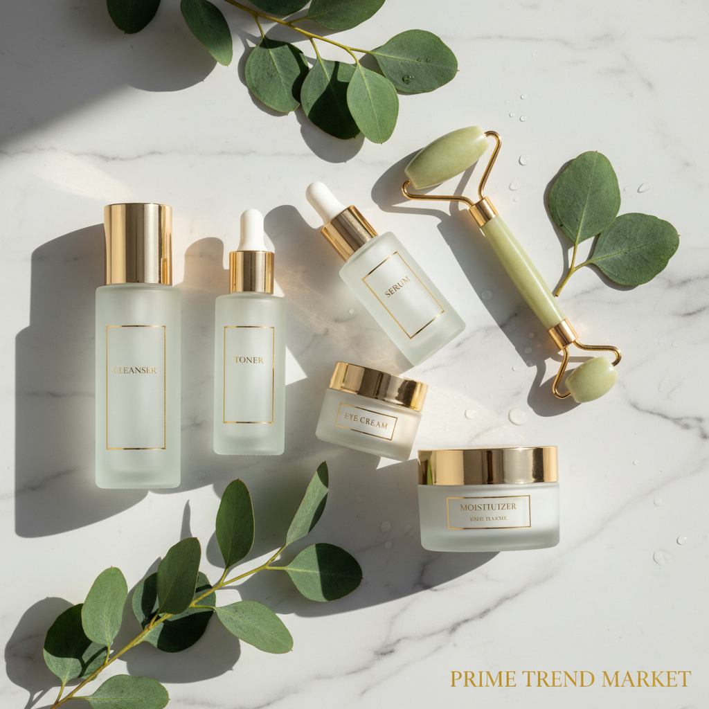 Complete Skincare Ritual Set — Cleanser + Toner + Serum + Eye Cream + Moisturizer — Prime Trend Market