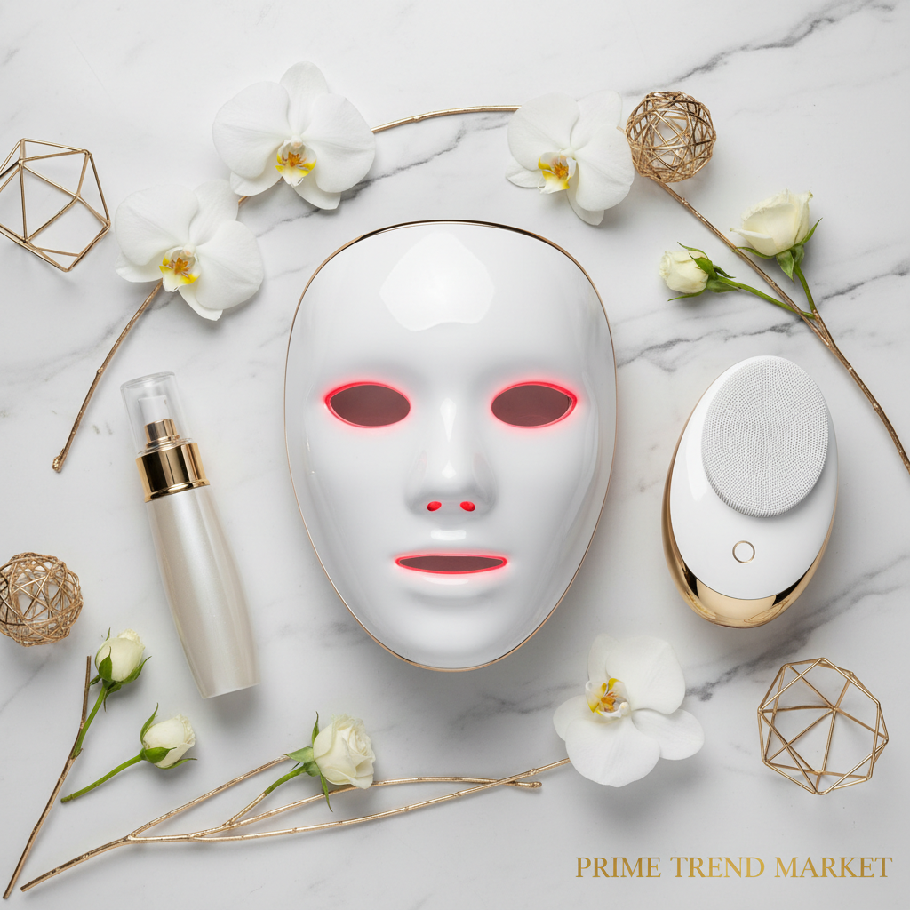 Glow Device Starter Bundle — LED Face Mask + Nano Mist Sprayer + Sonic Cleansing Brush — Prime Trend Market