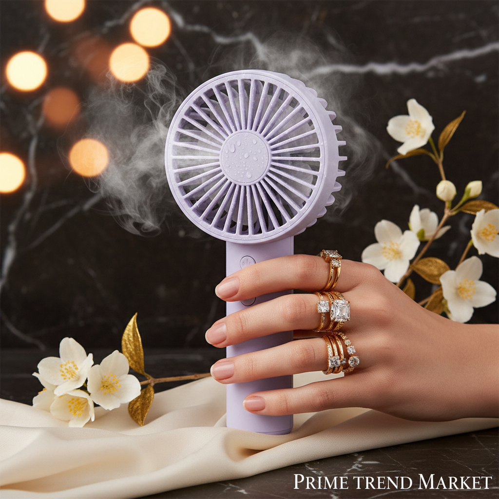 Semiconductor Ice Compress Cooling Fan — Portable Handheld Digital Display USB Fan — Prime Trend Market