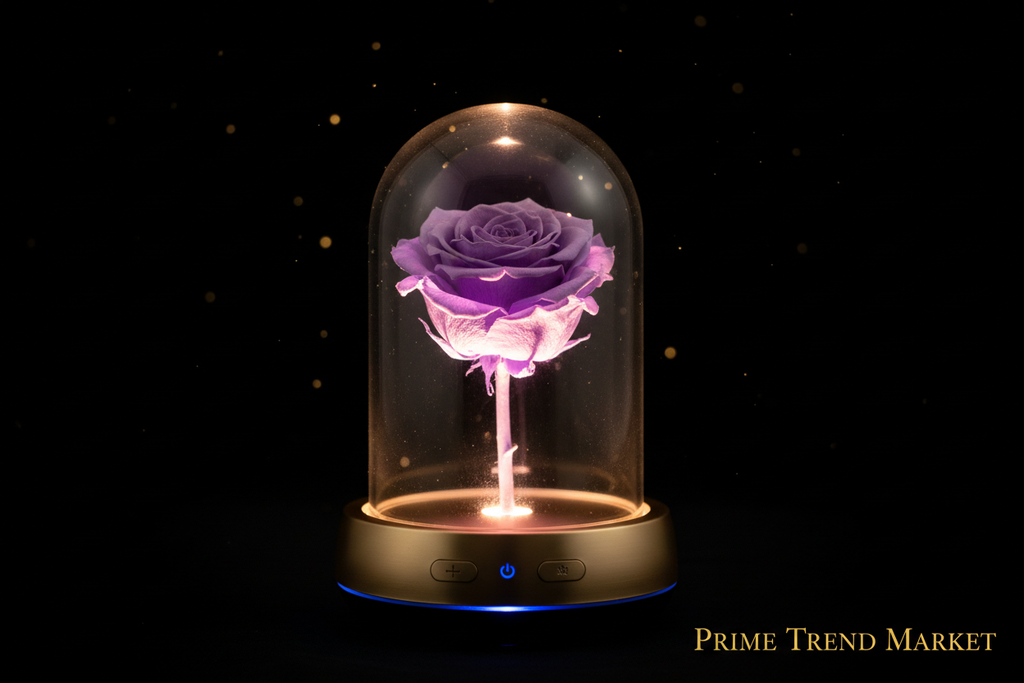 Rose LED Night Light in Glass Dome | Bluetooth Speaker | 10 Colors | Perfect Gift for Her — Prime Trend Market