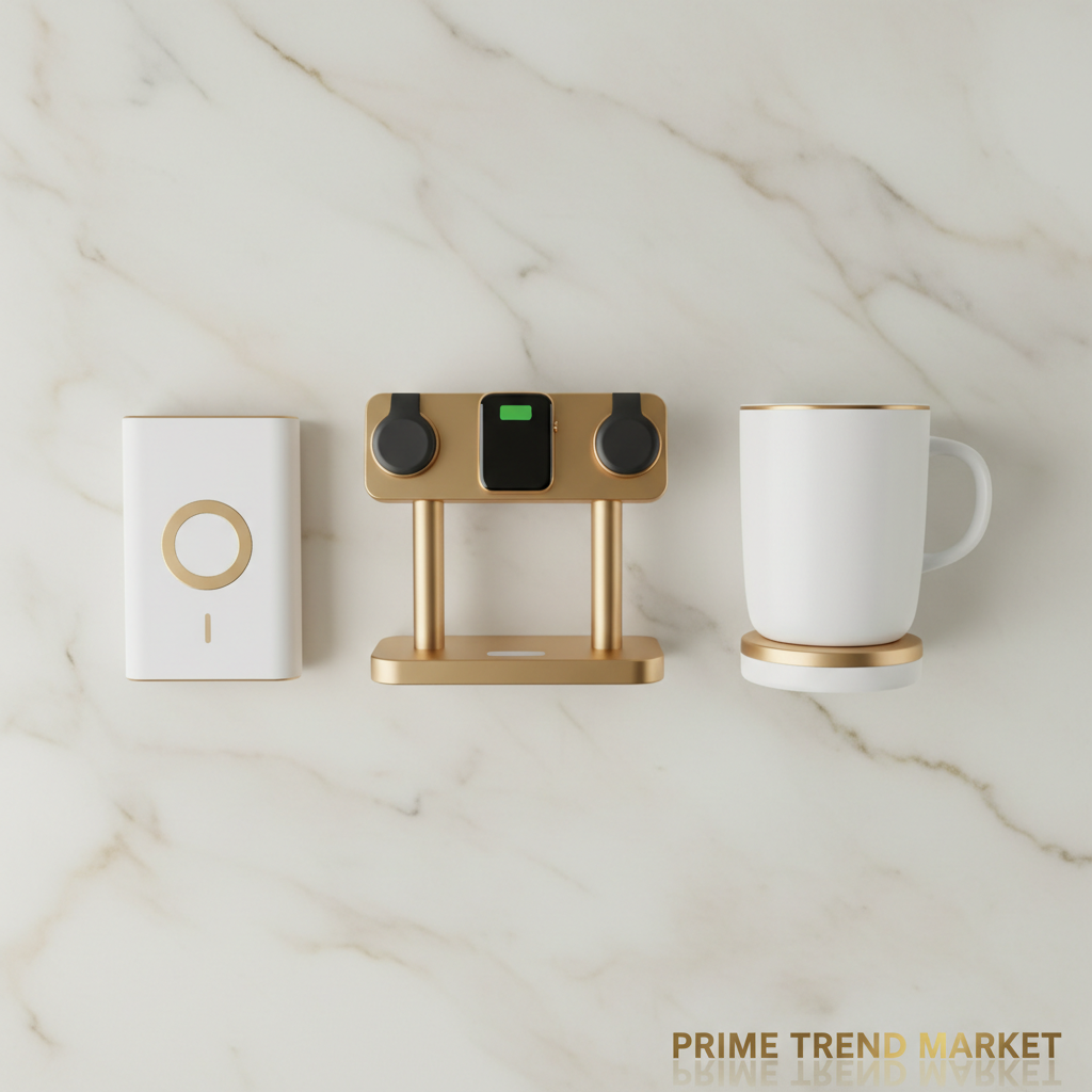 Luxury Wireless Charging Bundle | 3-in-1 Charging Station + Magnetic Power Bank + Smart Mug Warmer — Prime Trend Market