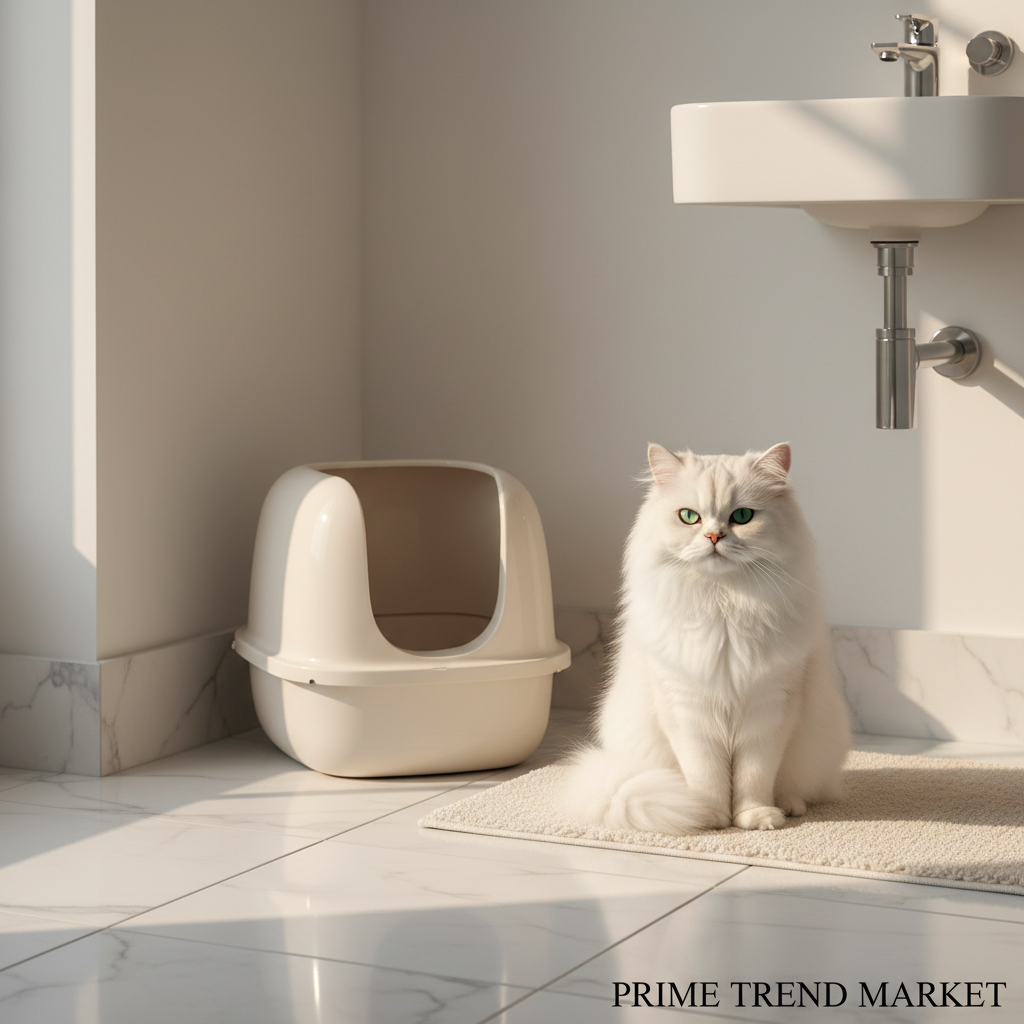 Premium Small Square Cat Litter Box — Modern Minimalist Design, Easy Clean, Fast Shipping — Prime Trend Market