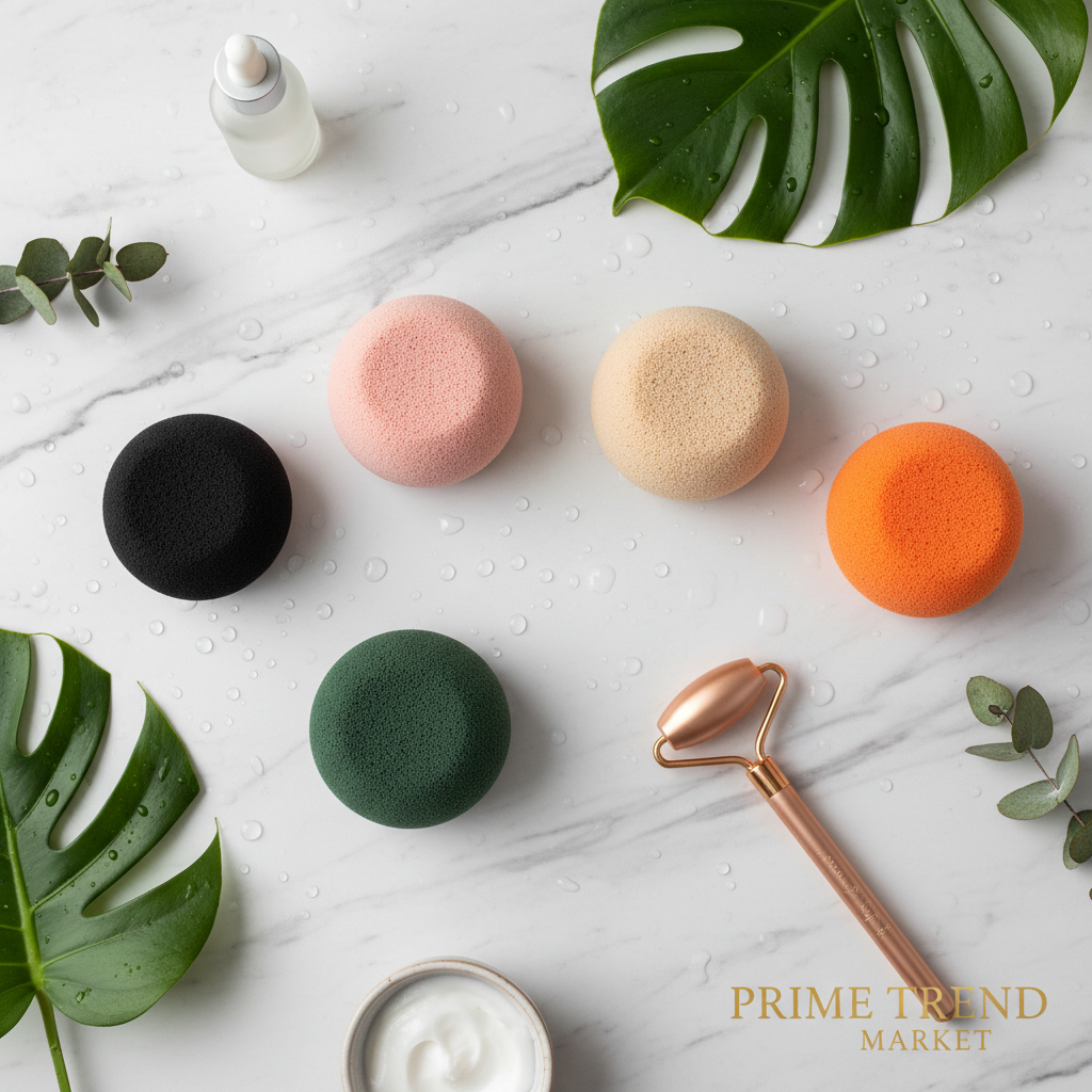 Konjac Facial Sponge — Natural Cleansing & Exfoliating Face Wash Puff (5 Colors) — Prime Trend Market