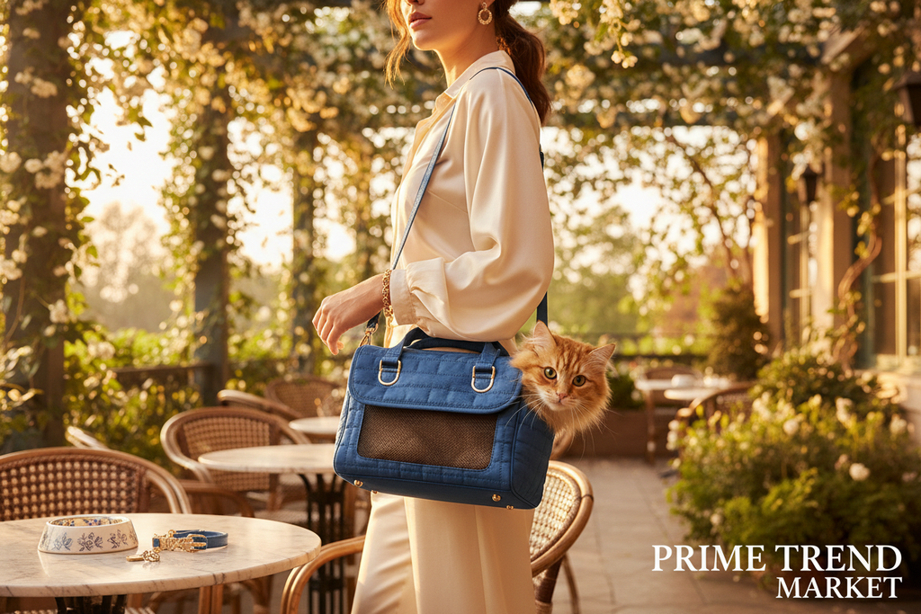 Luxury Foldable Dual-Purpose Pet Shoulder Bag – Cat & Small Dog Carrier — Prime Trend Market