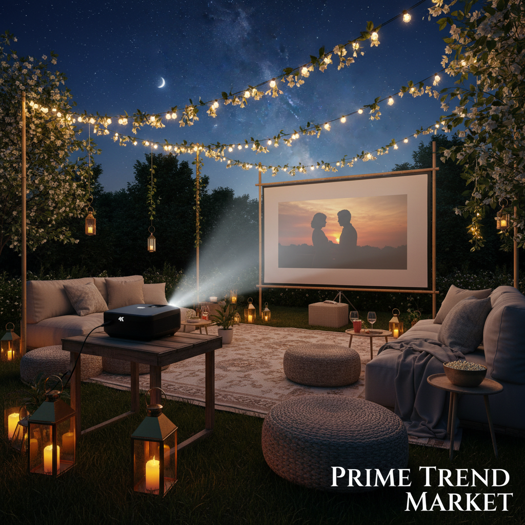4K Smart Projector — Native 1080P, 9500 Lumens, 5G WiFi, Bluetooth 5.0, 4D Keystone — Prime Trend Market