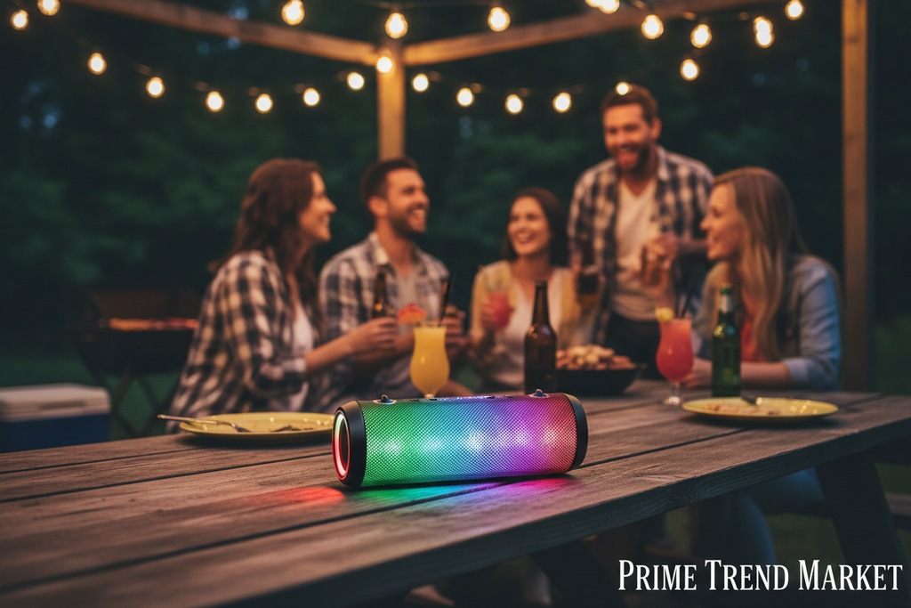 RGB Party Speaker — 6 Color Light Show, TWS Stereo, 10H Battery & Multi-Mode Playback — Prime Trend Market