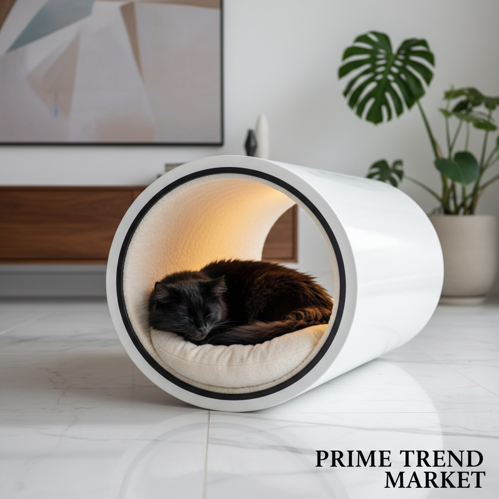 Premium Space Capsule Cat House — Flannel Tunnel Bed, All Seasons, 2 Colors & 2 Sizes — Prime Trend Market
