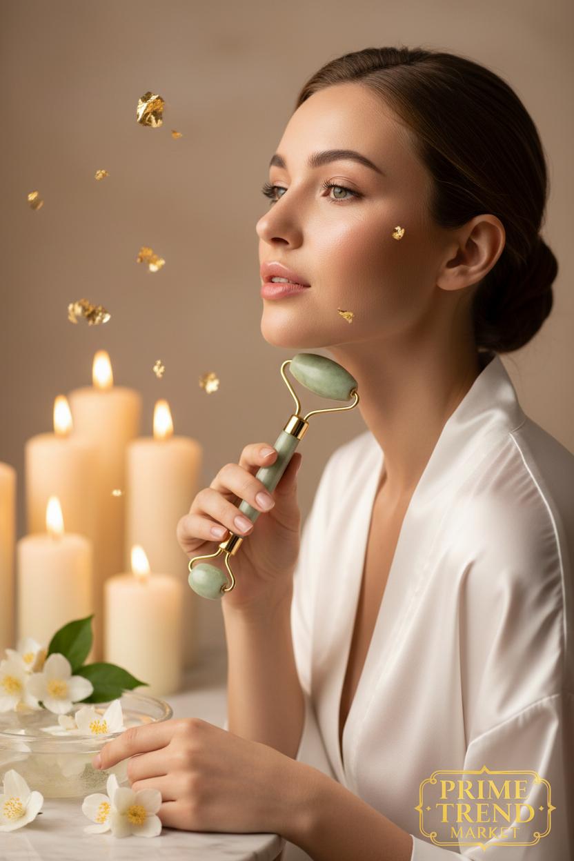 Luxury Electric Jade Face Roller — Vibrating Jade Beauty Stick for Face Lifting & Glow — Prime Trend Market