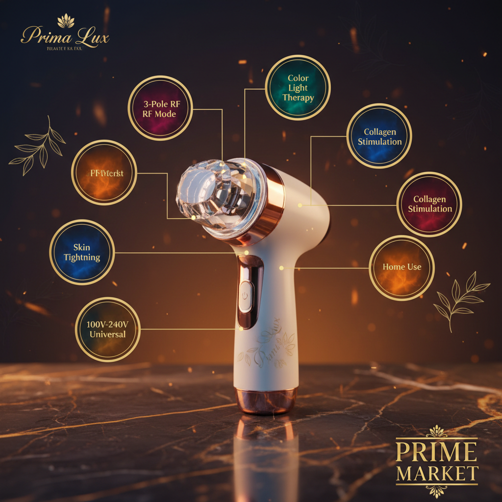 ProRF™ 3-6 Pole RF Skin Rejuvenation & Color Light Beauty Instrument — Professional Home Facial Device — Eliza & Tuan