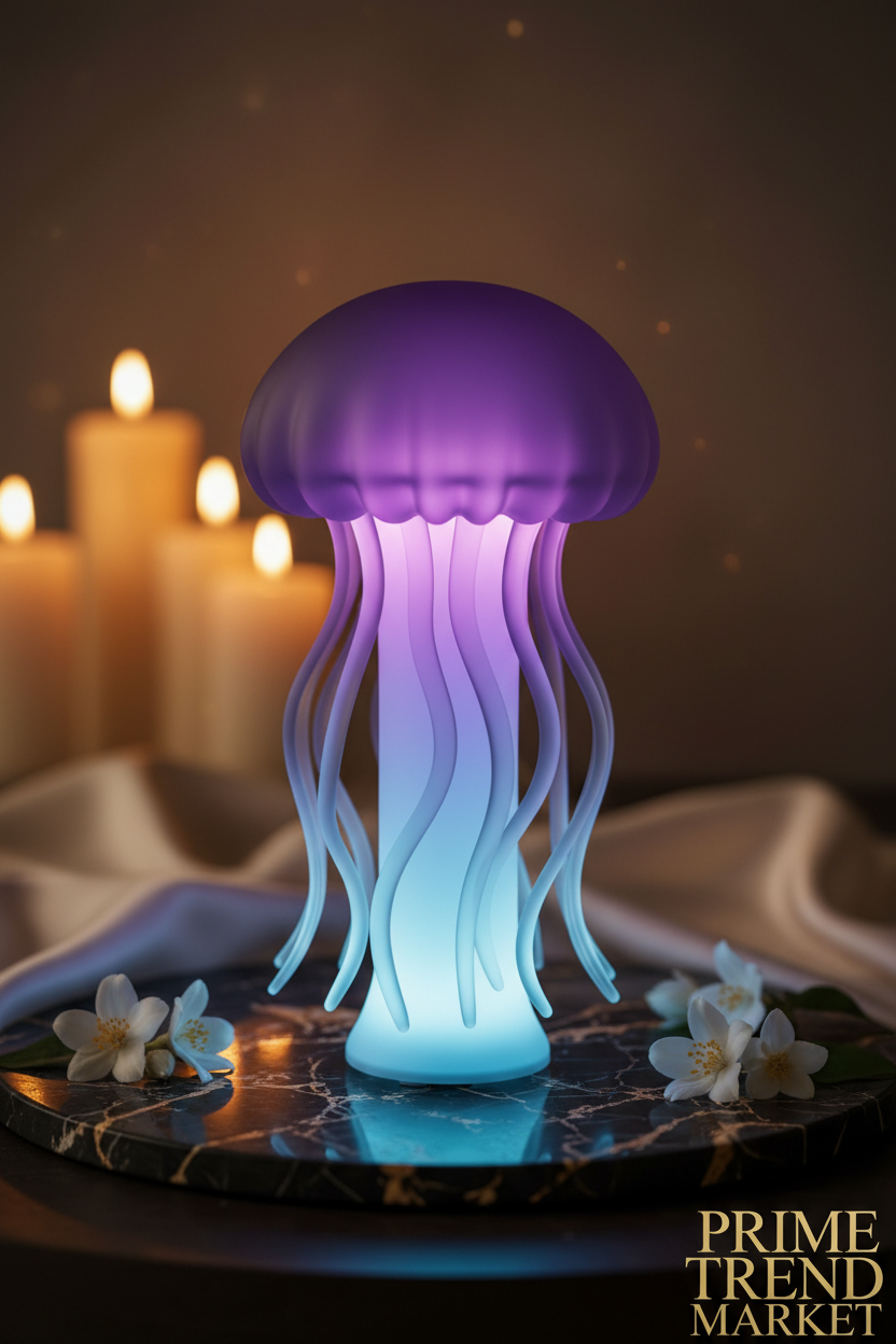 JellyGlow™ Bluetooth Speaker — Colorful Breathing LED Mood Lamp & Wireless Audio — Eliza & Tuan