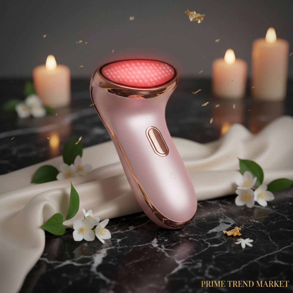 Luxury 3-in-1 EMS Face & Neck Massager — LED Light Therapy, Heat & Vibration Skin Lifting Beauty Device — Eliza & Tuan