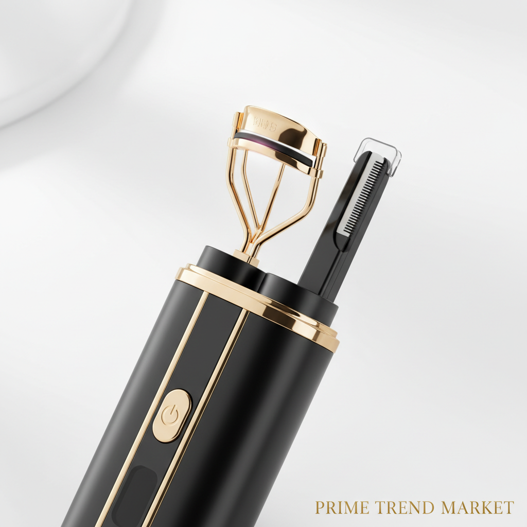 2-in-1 Electric Heated Eyelash Curler & Eyebrow Trimmer – USB Rechargeable | Portable Beauty Tool for Women — Prime Trend Market