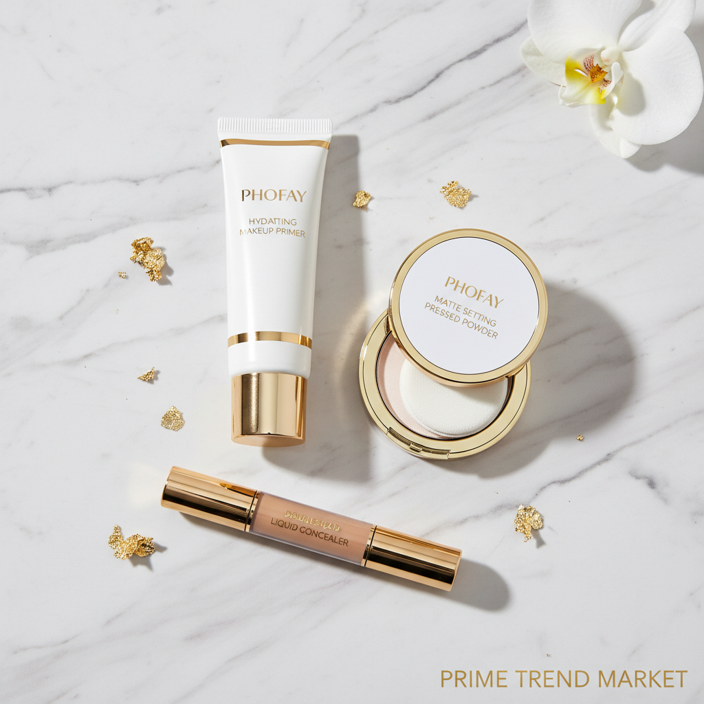 PHOFAY Flawless Base Set — Hydrating Primer + Matte Setting Powder + Concealer — Prime Trend Market