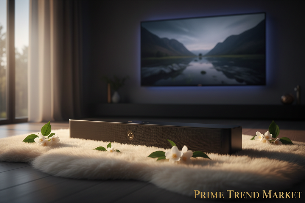 SoundElite™ 17-Inch Compact Soundbar — 80W Surround Sound & Bluetooth 5.0 Home Theater Audio — Eliza & Tuan