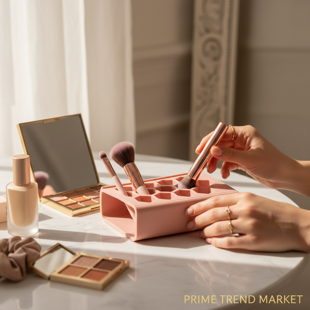 Silicone Travel Makeup Brush Holder & Beauty Blender Organizer Case — Prime Trend Market