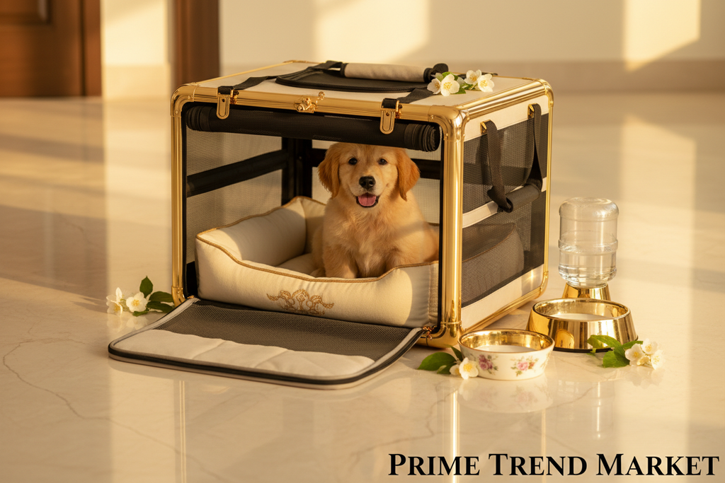 Luxury Portable Foldable Pet Outing Cage – Breathable Travel Carrier for Cats & Dogs — Prime Trend Market
