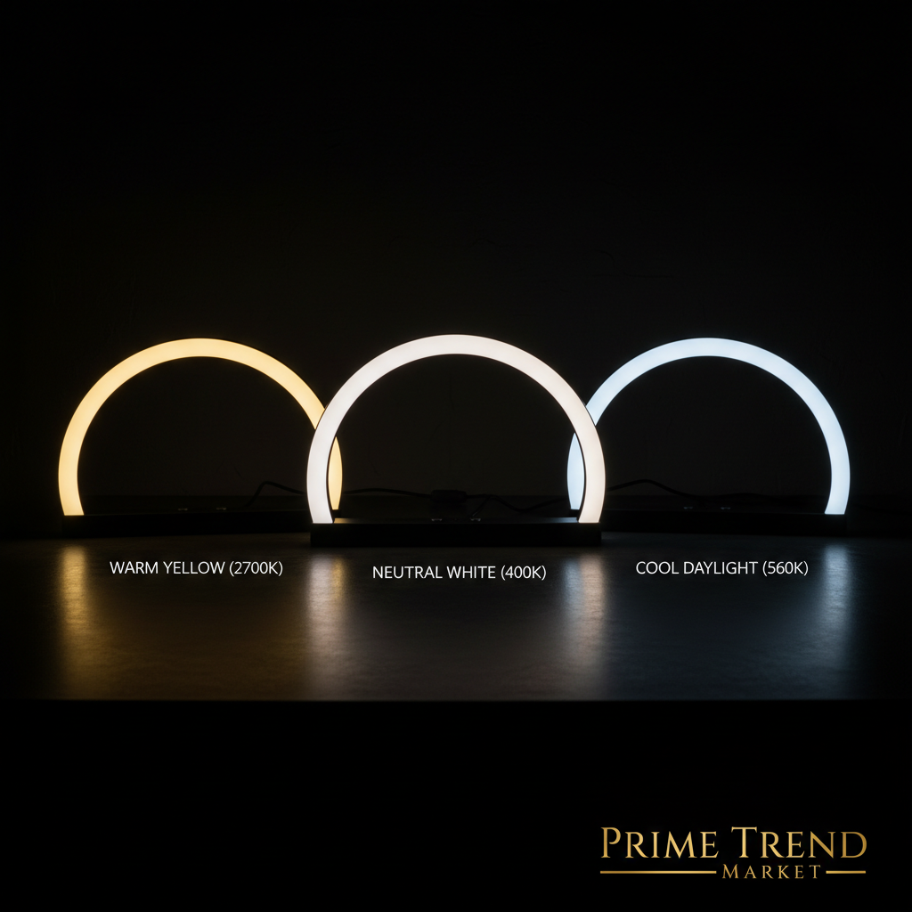 17" Half Moon LED Desk Light – 3 Color Temps, Dimmer, Shadow-Free Nail & Beauty Lamp — Prime Trend Market