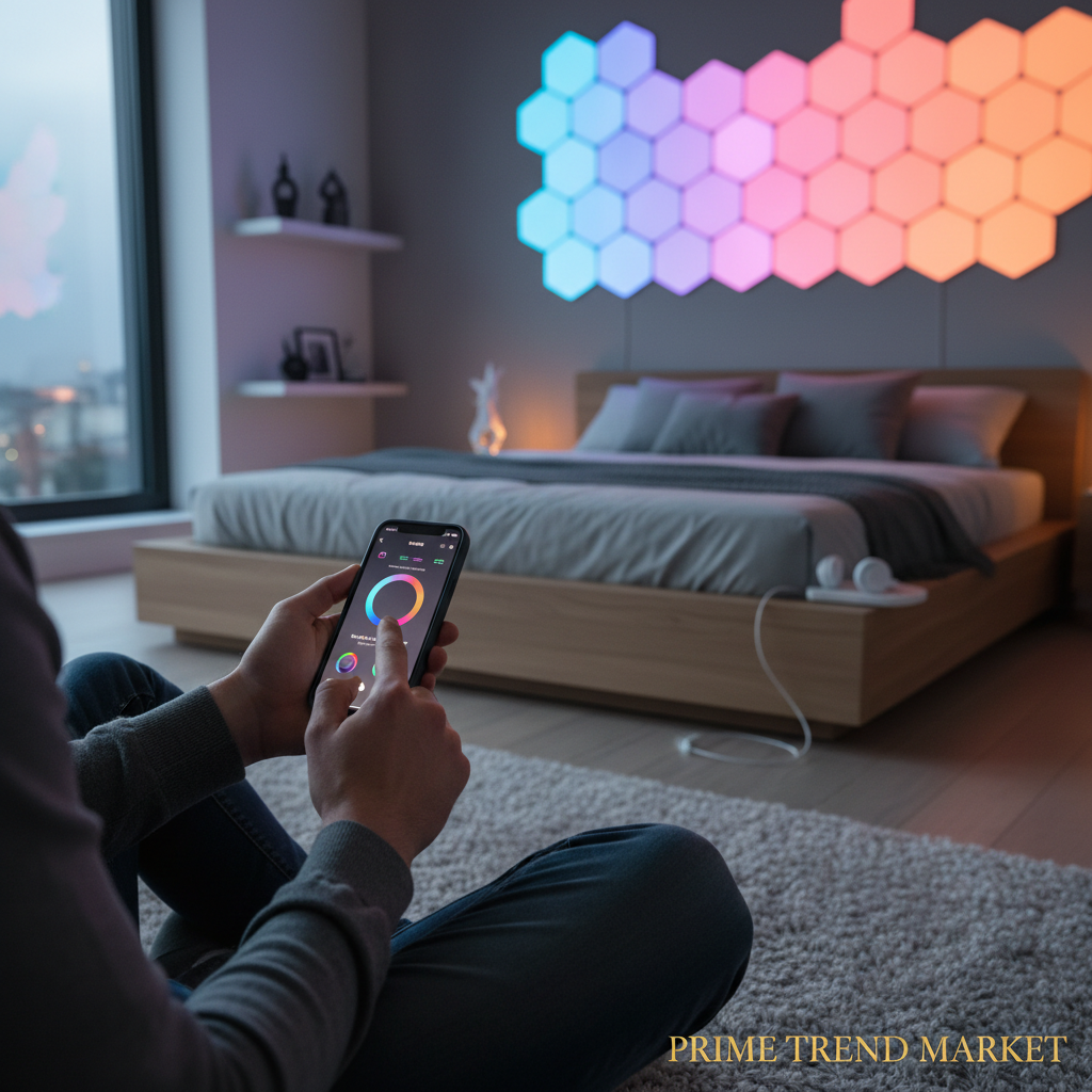 Hexagon LED Smart Light Panel | RGB App-Controlled | Touch Sensor | Modular Wall Light — Prime Trend Market