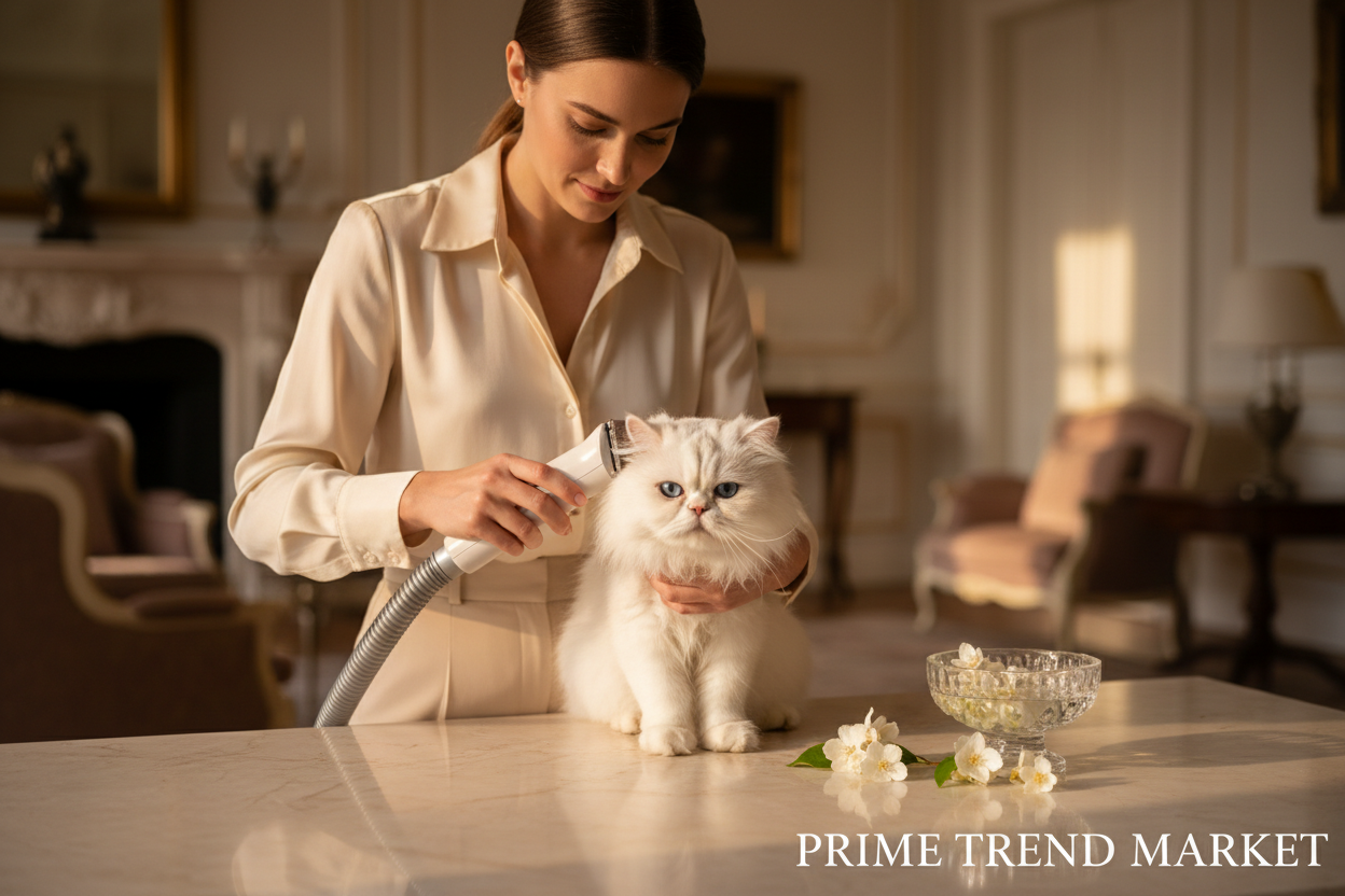 Luxury Professional Pet Hair Suction Grooming Kit — 5-Suit Shaver & Comb Set for Dogs & Cats — Prime Trend Market