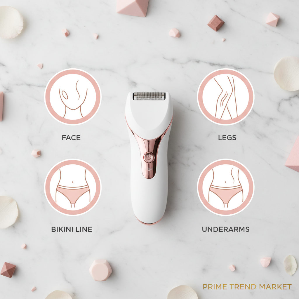 3-in-1 Women's Electric Shaver & Facial Trimmer – USB Rechargeable, IPX7 Waterproof, Full Body Hair Removal — Prime Trend Market