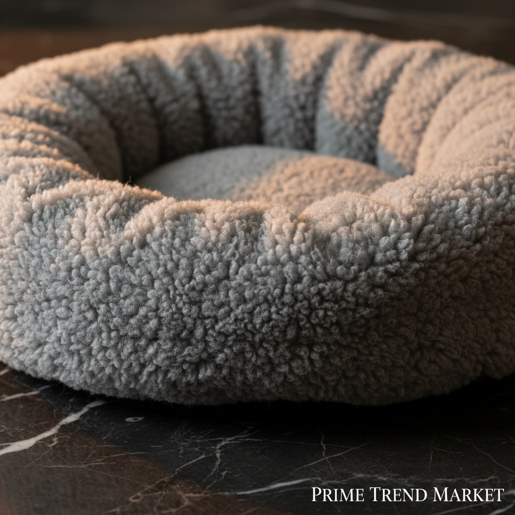 Premium Lamb Wool Round Pet Bed — Deep Sleep Donut Nest, Ultra-Soft, 3 Sizes — Prime Trend Market