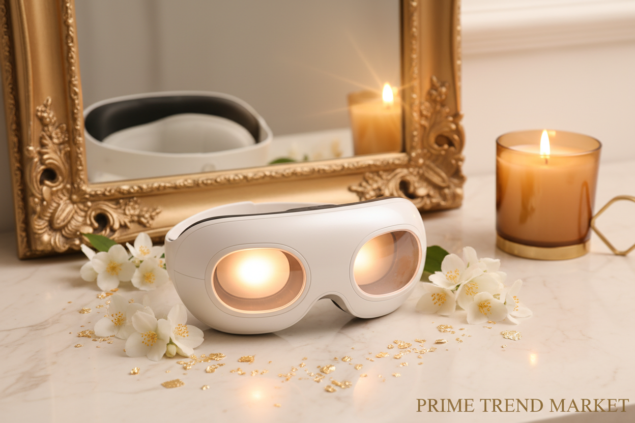 Luxury Smart Eye Massager — Hot Compress Vibration Pulse Therapy for Dark Circles, Puffiness & Eye Rejuvenation — Prime Trend Market