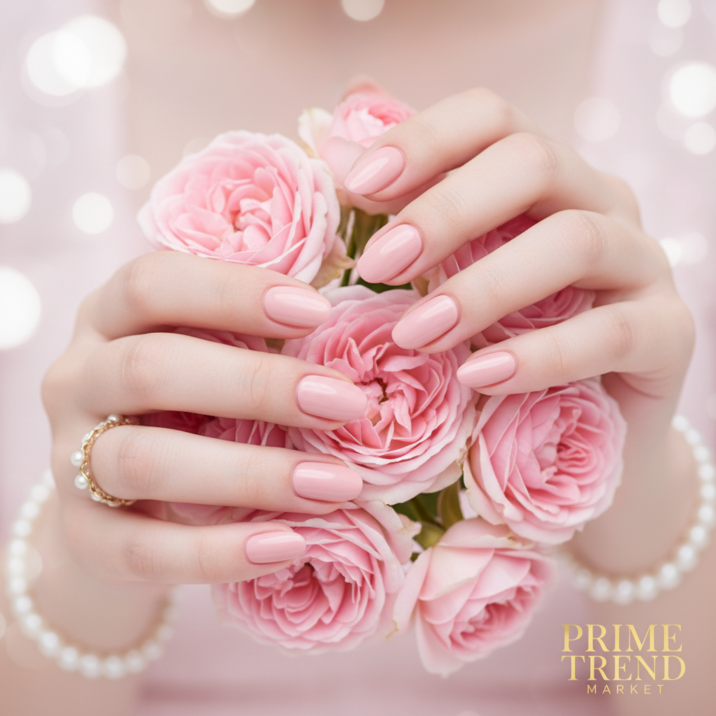 Blush Elegance Press On Nails Gift Set – Short PMMA Acrylic, Reusable, S/M/L with Box — Prime Trend Market