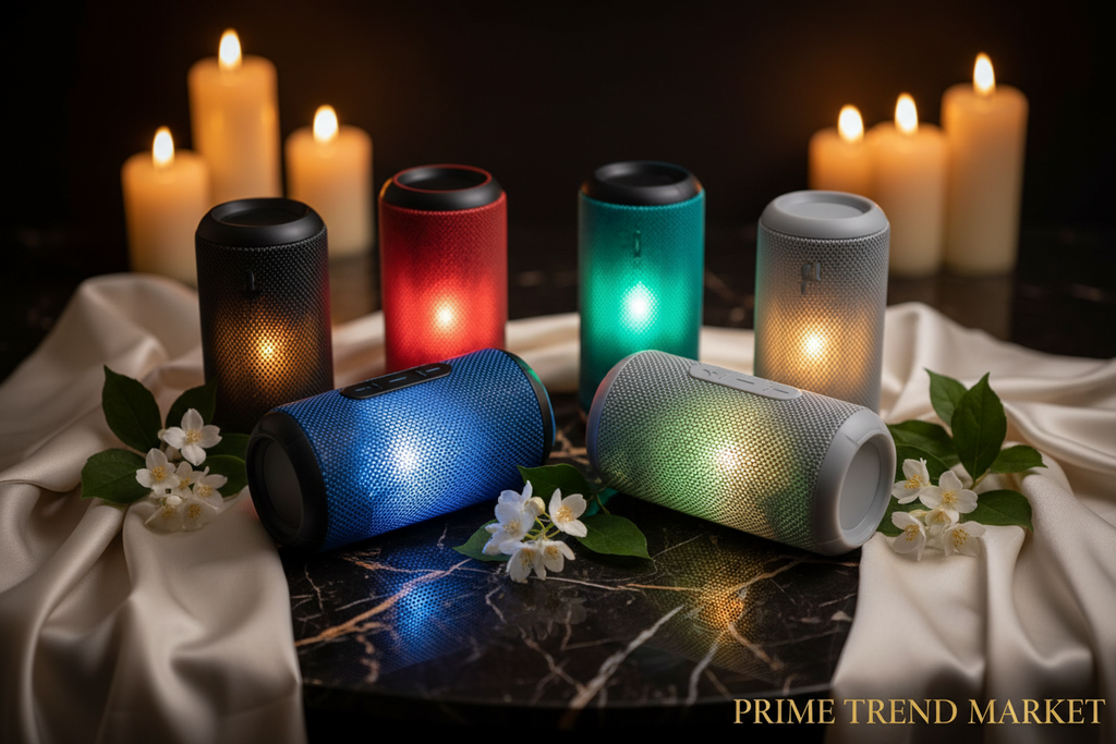 Waterproof Luminous Outdoor Bluetooth Speaker — 16W Dual, LED Light Show & 3000mAh Power Bank — Eliza & Tuan