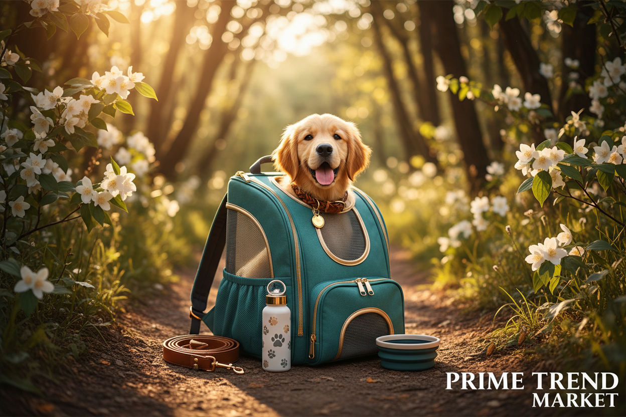 Luxury Foldable Pet Backpack Carrier – Breathable Mesh Travel Bag for Cats & Dogs — Prime Trend Market