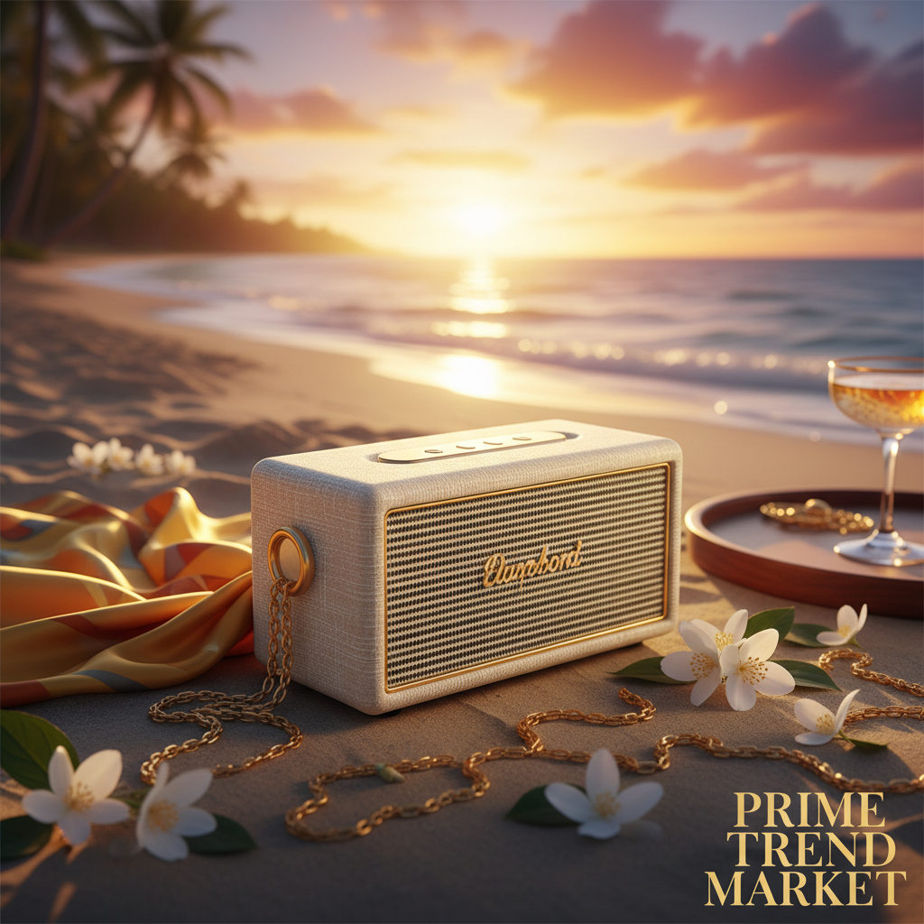 Fabric Waterproof Bluetooth Speaker — IPX4, TWS Stereo, 12H Battery & 20M Range — Eliza & Tuan
