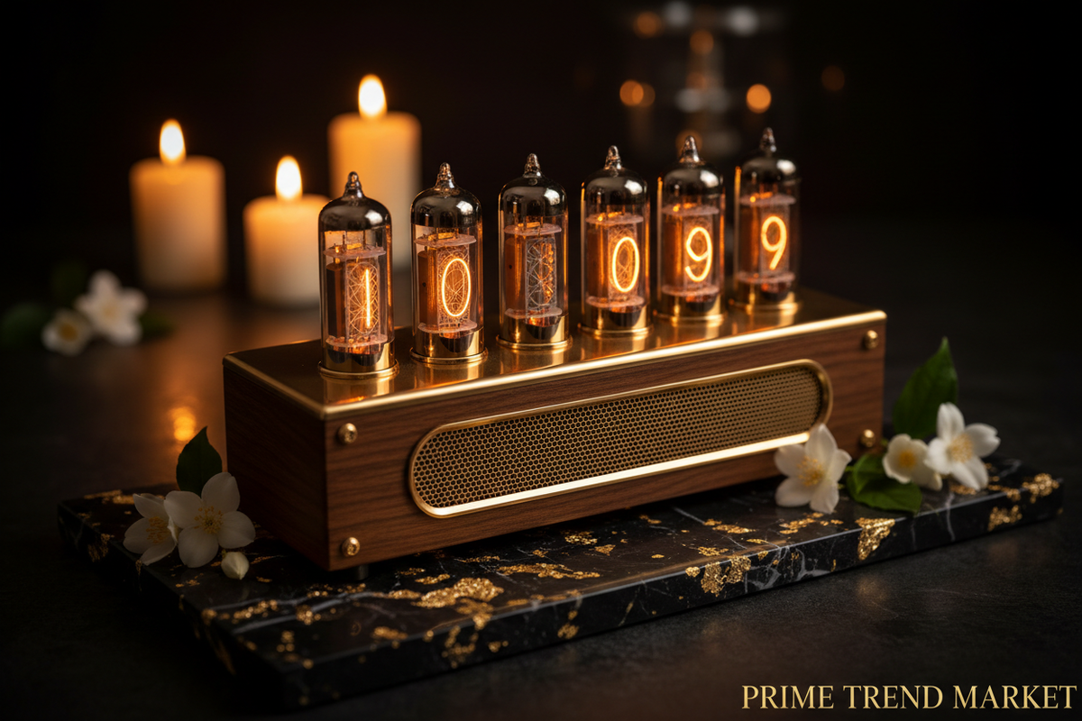 Luxury Vintage Audio Bundle | Nixie Tube Speaker + Blue Glass Mini Speaker + 2-in-1 Speaker & Headset Combo — Prime Trend Market