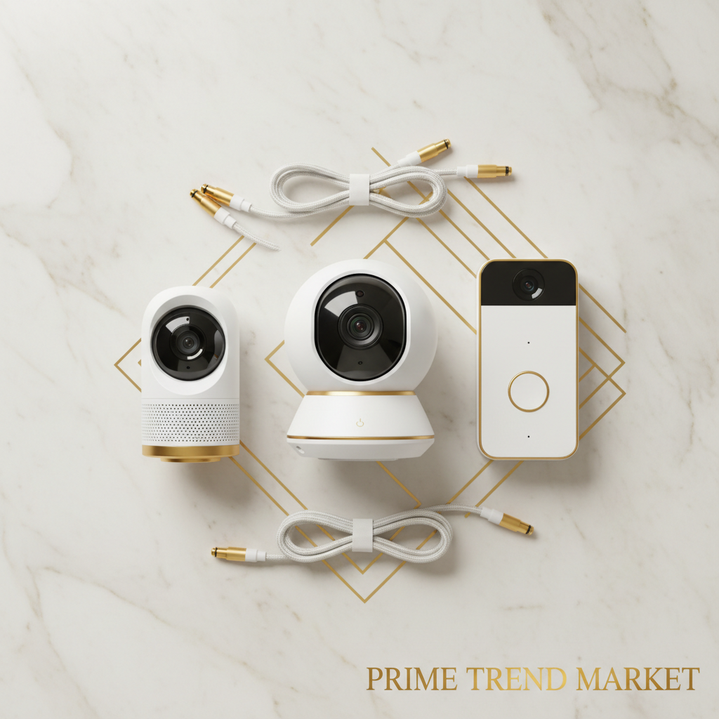 Luxury Smart Home Security Bundle | PTZ WiFi Camera + Video Doorbell + Portable Security Camera — Prime Trend Market