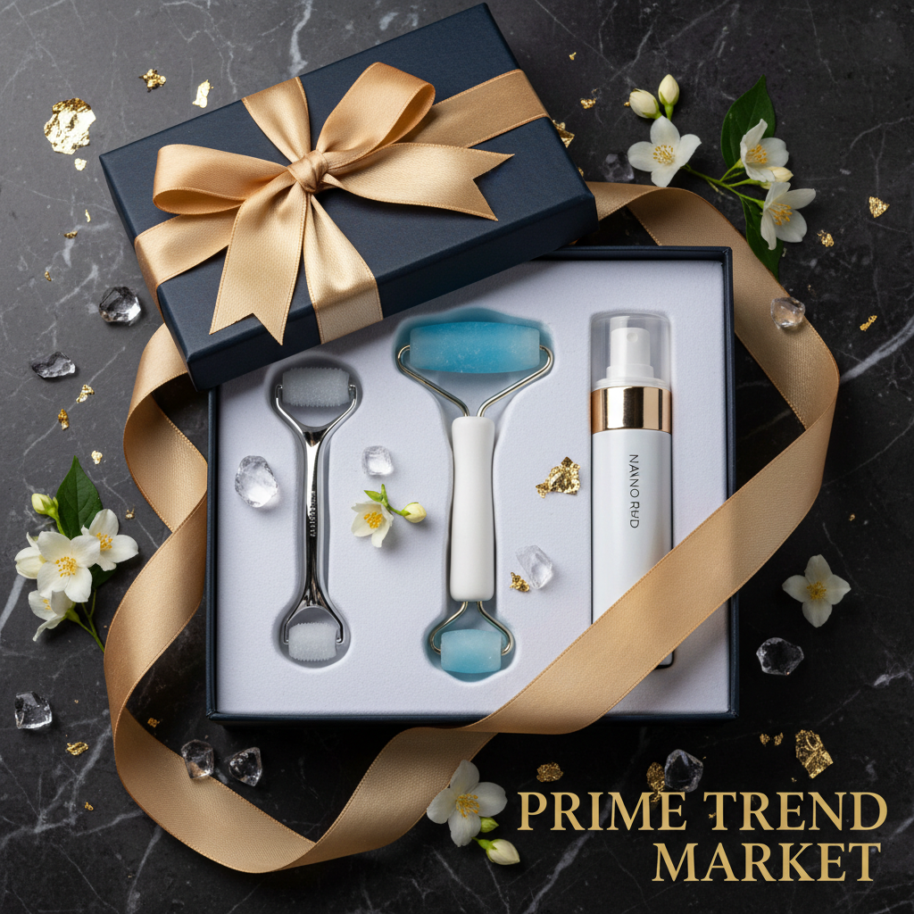 Ice Glow Recovery Bundle | Ice Derma Roller + Silicone Ice Cube Facial Roller + Nano Mist Sprayer