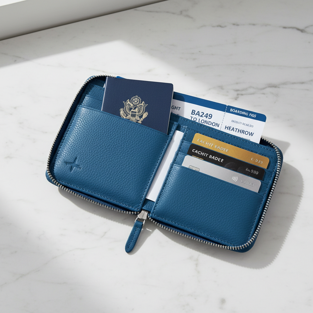 Travel Passport Wallet | 12-Cell Zipper Organizer | Water-Repellent | Card, ID & Phone Holder — Prime Trend Market