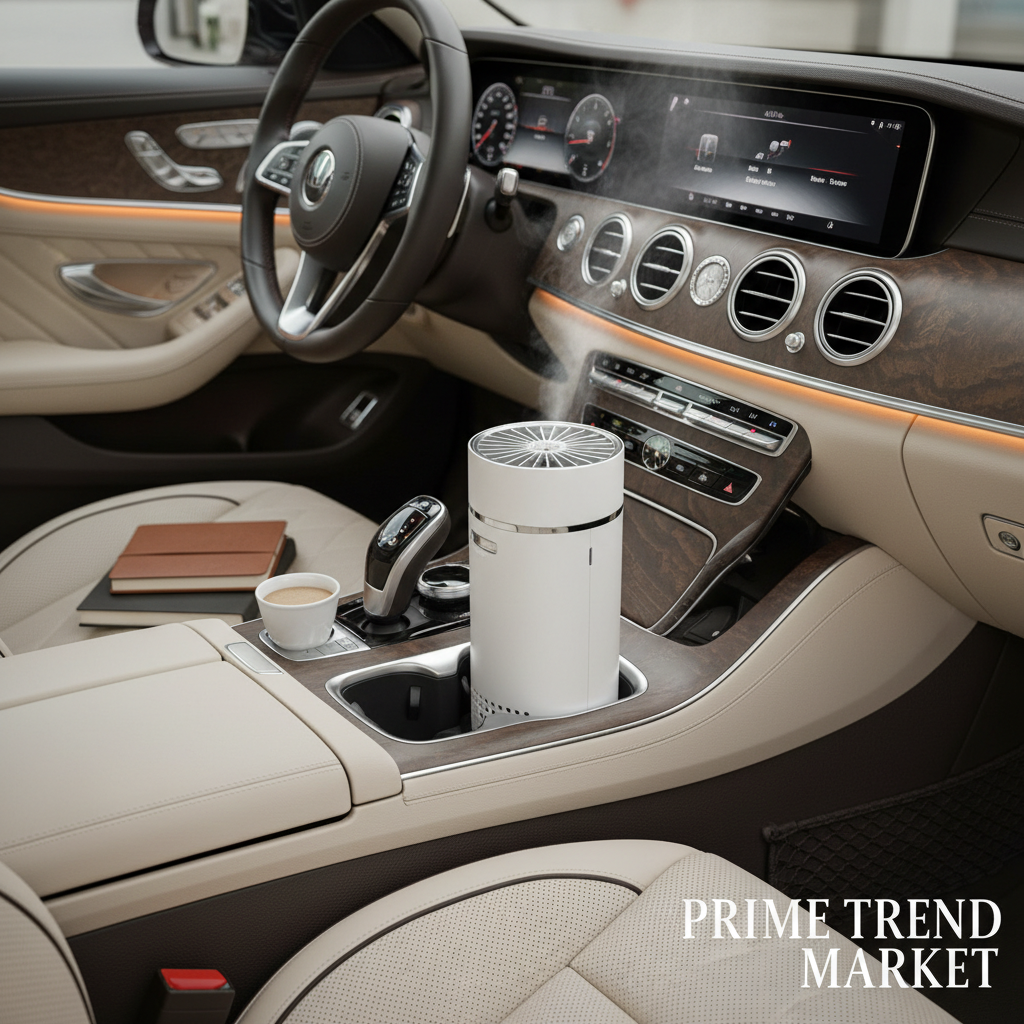 Car Air Purifier & Ozone Deodorizer — USB Rechargeable, Black & White — Prime Trend Market