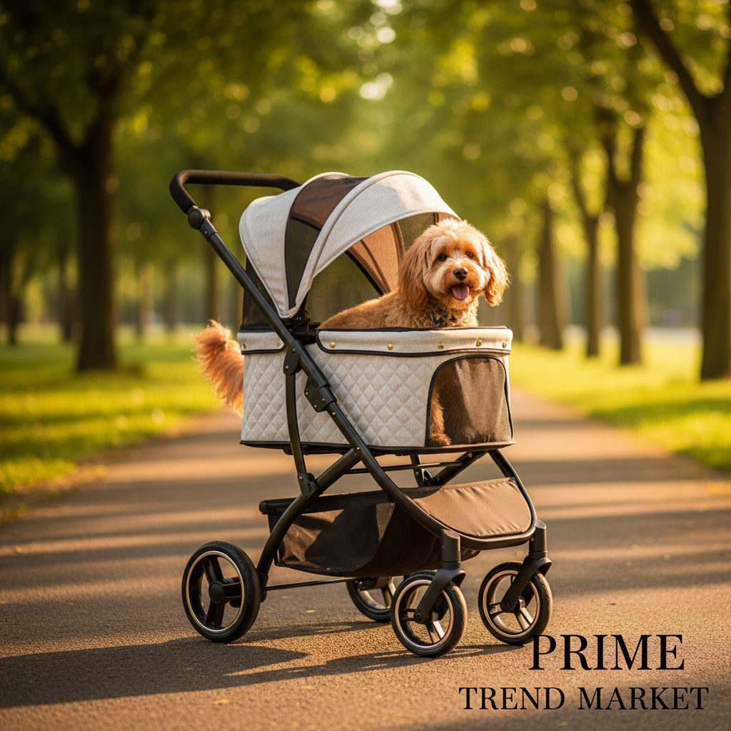 Luxury Pet Stroller Cart for Cats & Dogs — Foldable, All-Terrain, Breathable — Prime Trend Market