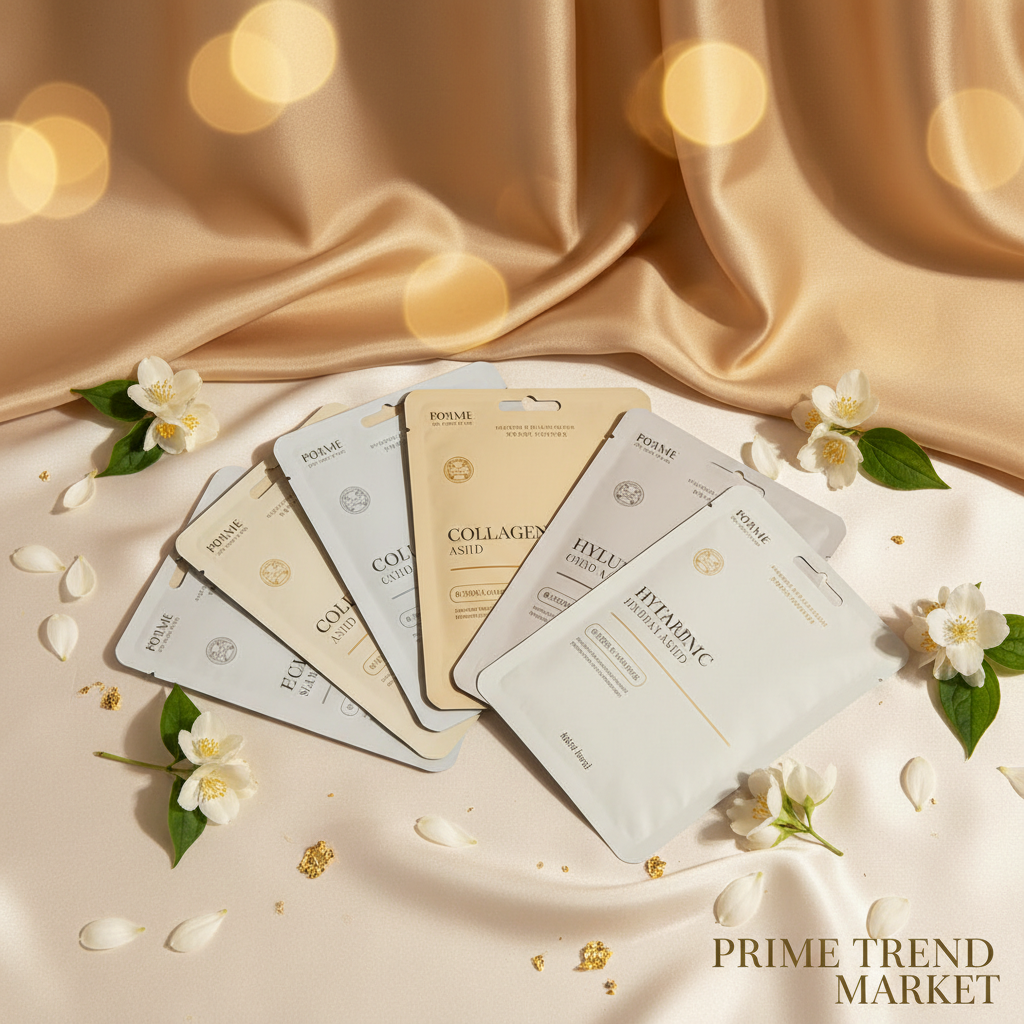 Luxury Korean Face Sheet Mask Bundle — Collagen, Centella, Hyaluronic Acid & Vitamin C Skin Glow Set — Prime Trend Market