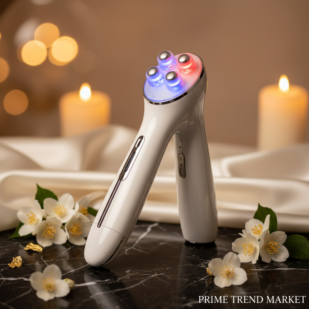 SculptGlow™ Multi-Pole RF EMS Face Sculptor — 4-Gear Anti-Aging Skin Tightening Device — Eliza & Tuan